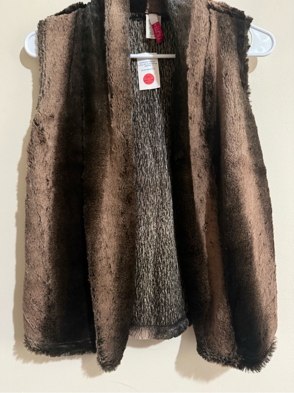 Sleeveless Faux Fur Vest in Brown by